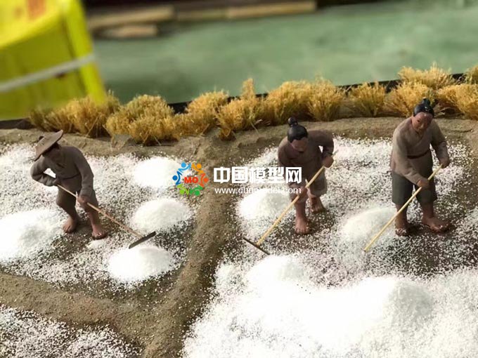 古法制鹽微縮場景沙盤模型
