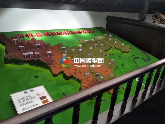 余杭縣抗日根據地示意圖沙盤