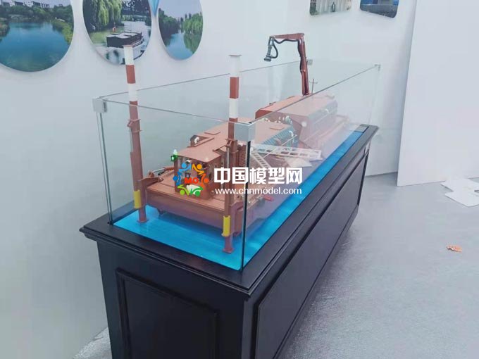 河道清淤船模型,小型清淤船模型,挖泥船模型