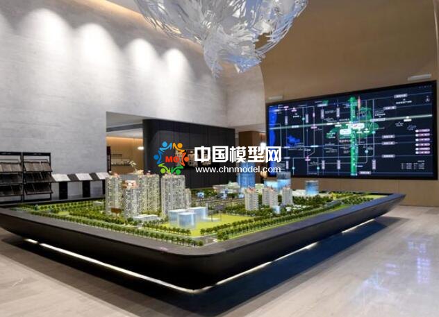 售樓部里的區位沙盤材質各異，不同風格而定