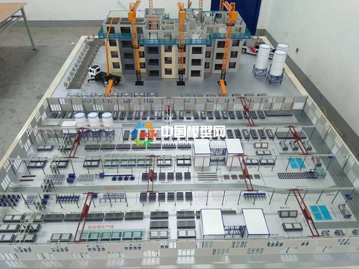 剪刀墻結構吊裝模型，PC構建生產線模型  