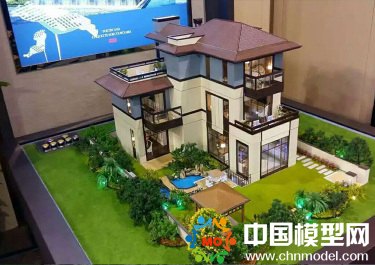 別墅模型主要突出環境觀，建筑按部就班即可