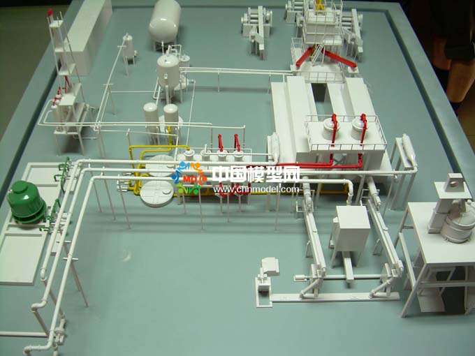 廢舊輪胎熱裂解處理設備沙盤模型