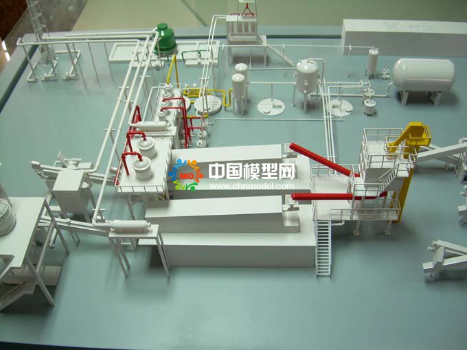 廢舊輪胎熱裂解處理設備沙盤模型