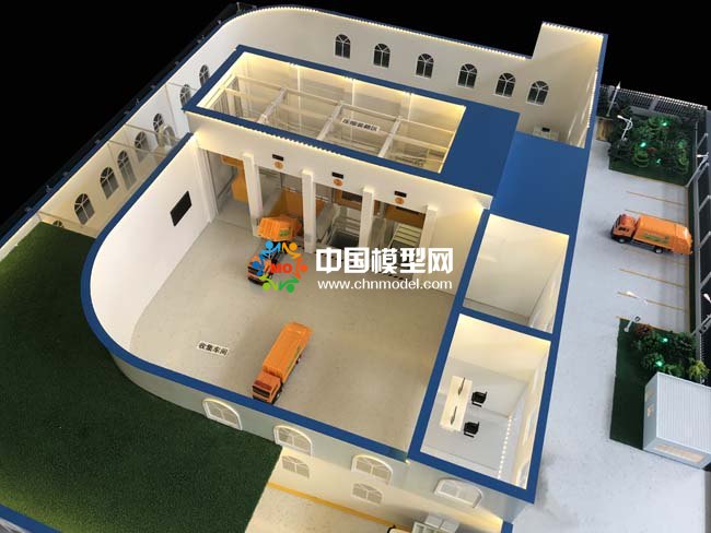 豎式垃圾分類轉運站沙盤模型