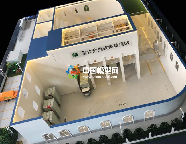 豎式垃圾分類轉運站沙盤模型