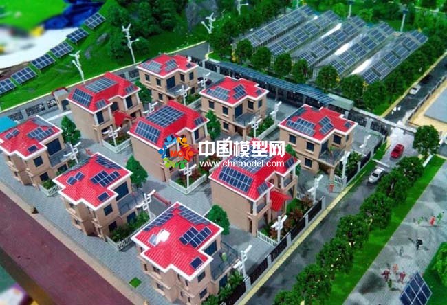 太陽能生態綠色新農村規劃沙盤模型