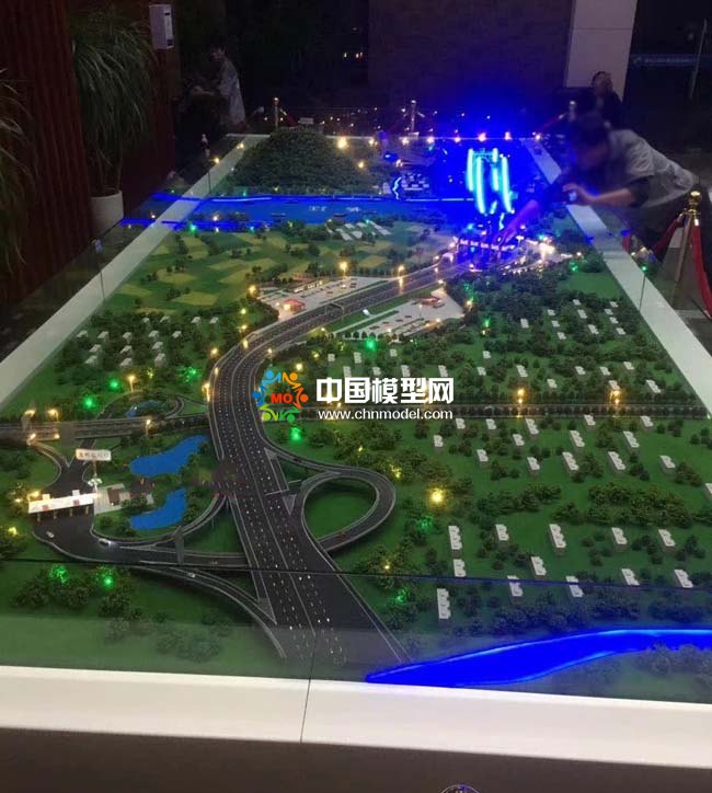 高速公路沙盤，橋梁隧道沙盤模型