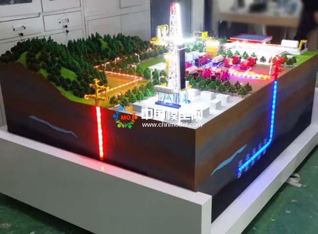 天然氣開采流程作業運輸加氣站沙盤模型