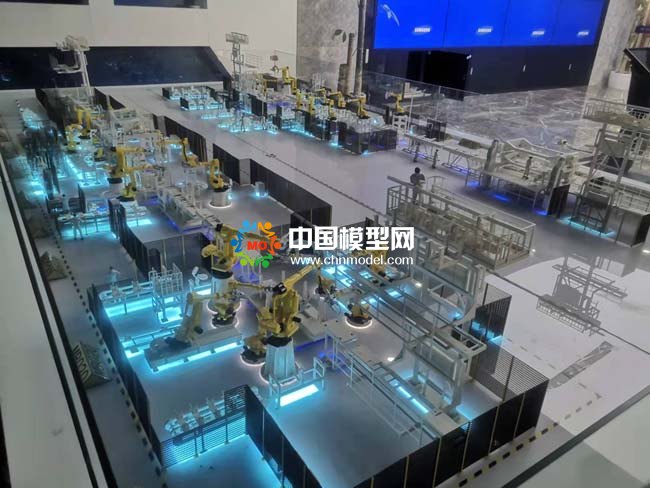 焊裝生產(chǎn)線沙盤模型，汽車機(jī)器焊裝生產(chǎn)線沙盤模型