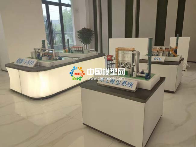 轉(zhuǎn)輪+RTO廢氣處理除塵沙盤模型