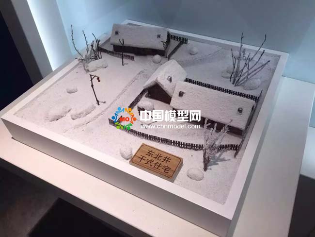 東北井干式住宅建筑模型