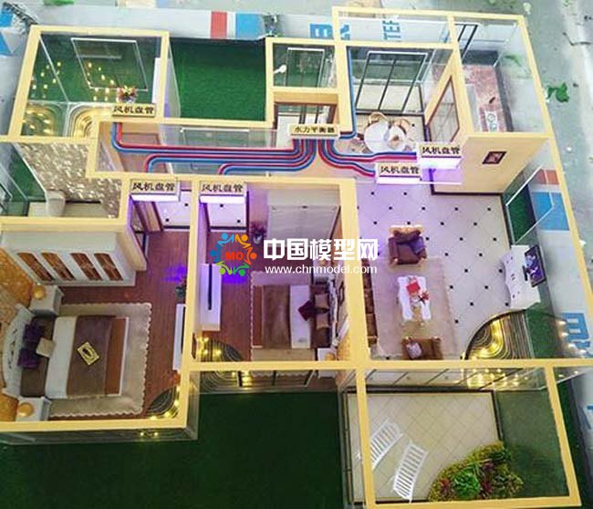 家用中央空調系統模型沙盤