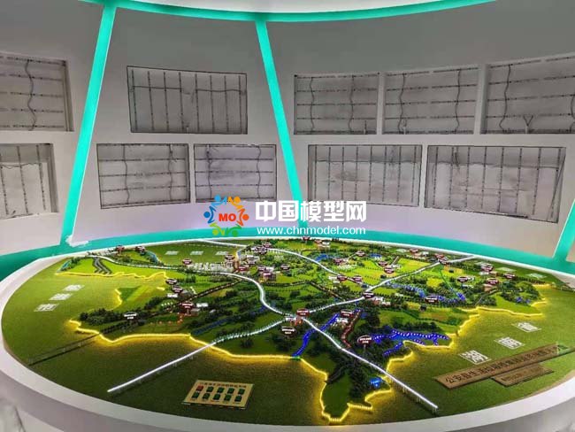 農村生活垃圾收集轉運系統沙盤模型