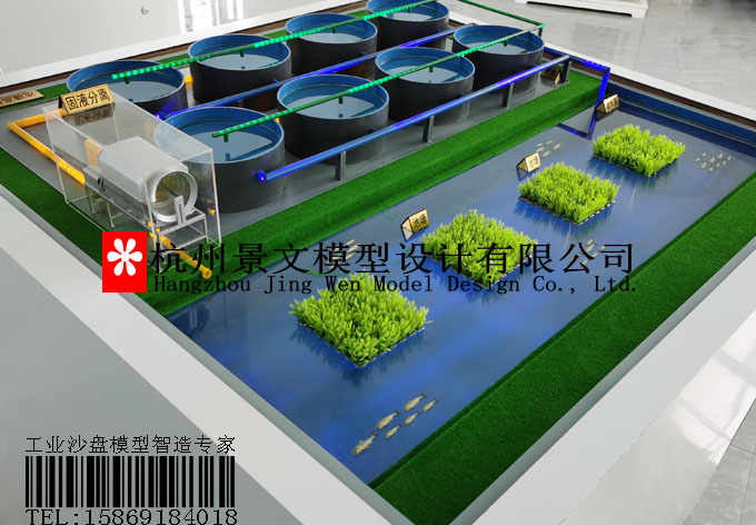 池塘高位池養殖模式沙盤模型