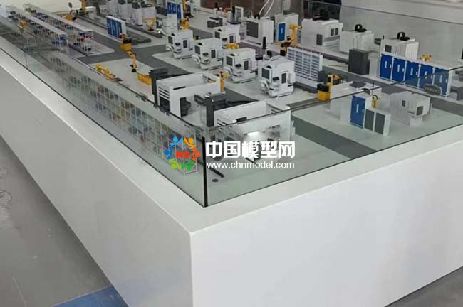 工業機器人自動化車間生產線沙盤模型