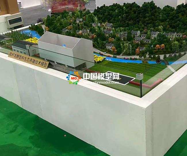 秸稈發酵墊料生態養豬沙盤模型