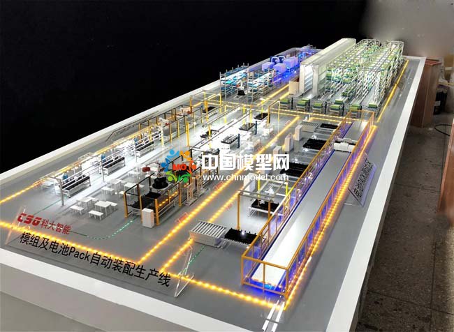 模組及電池Pack自動(dòng)裝配生產(chǎn)線沙盤模型