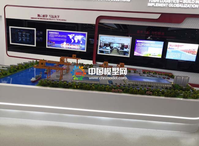 內河貨運物流碼頭沙盤模型