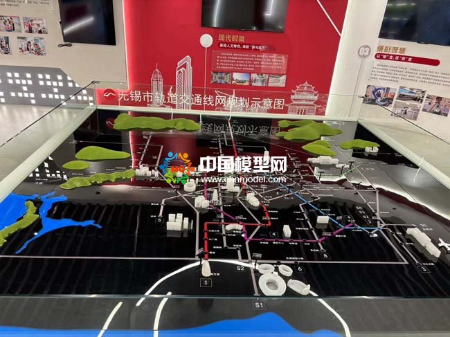 城市軌道交通線網(wǎng)規(guī)劃示意沙盤模型