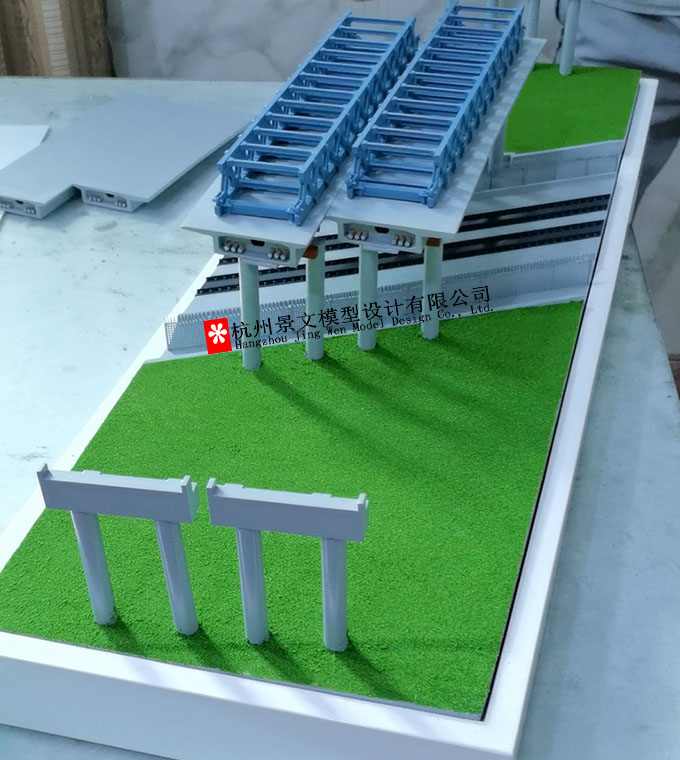 橋梁模型跨高鐵拆除連續梁工程實例模型