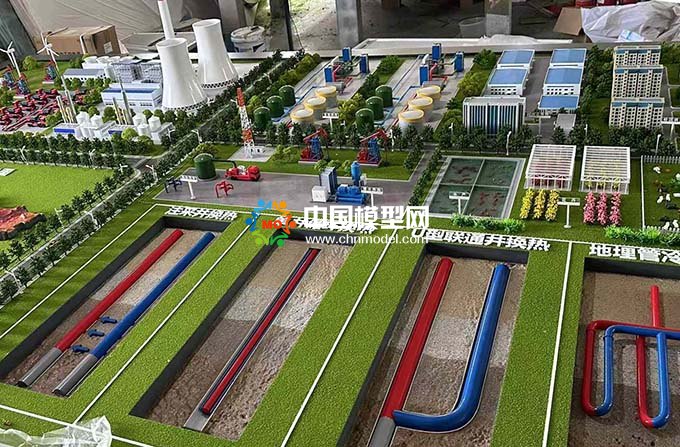 地熱能熱泵換熱器地熱資源利用沙盤模型